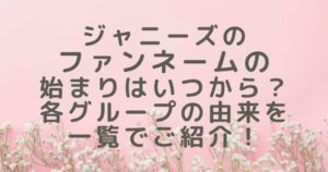 ジャニーズのファンネームの始まりはいつから？各グループの由来を一覧でご紹介！